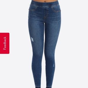 Spanx Jeanish Leggings Jean Denim Distressed